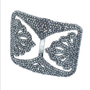 French Victorian antique silver steel buckle